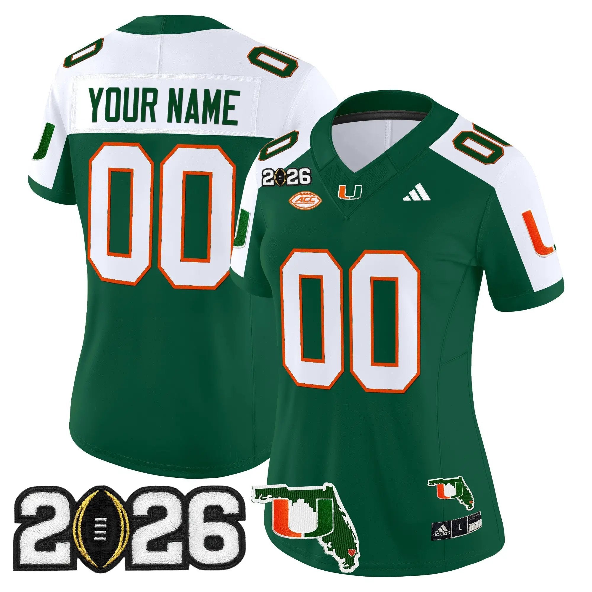Miami Hurricanes 2026 CFP Final & Florida Patch Vapor Limited Custom Jersey - Stitched by Digigearus