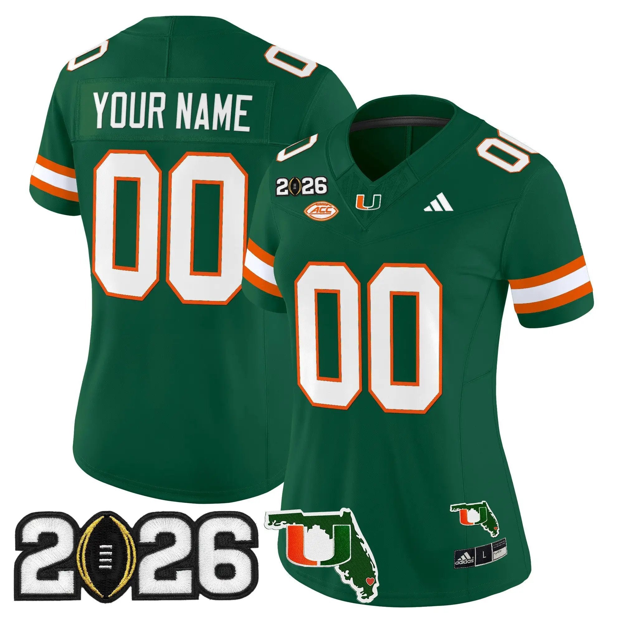 Miami Hurricanes 2026 CFP Final & Florida Patch Vapor Limited Custom Jersey - Stitched by Digigearus