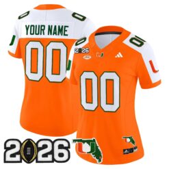 Miami Hurricanes 2026 CFP Final & Florida Patch Vapor Limited Custom Jersey - Stitched by Digigearus