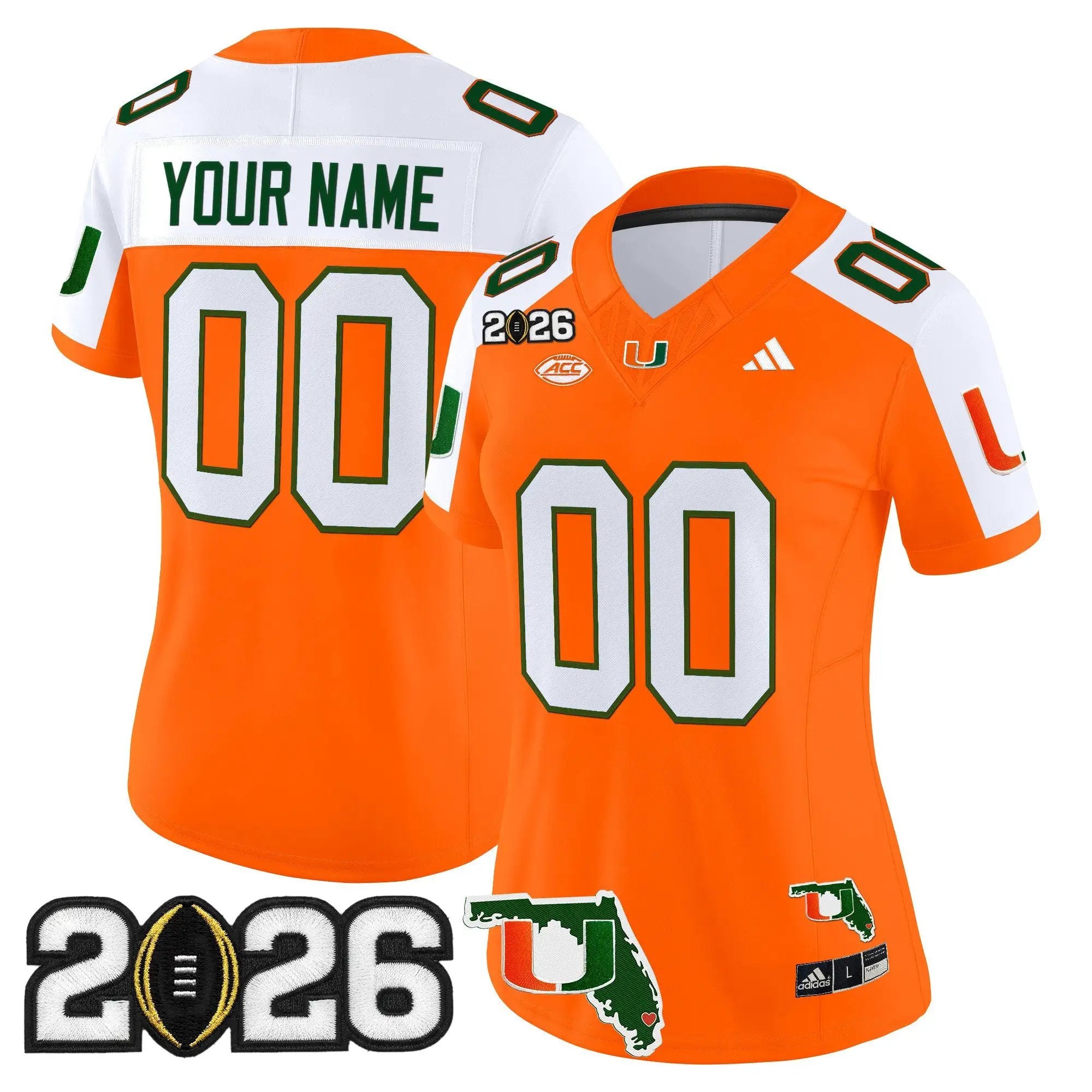 Miami Hurricanes 2026 CFP Final & Florida Patch Vapor Limited Custom Jersey - Stitched by Digigearus