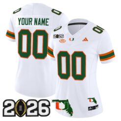 Miami Hurricanes 2026 CFP Final & Florida Patch Vapor Limited Custom Jersey - Stitched by Digigearus