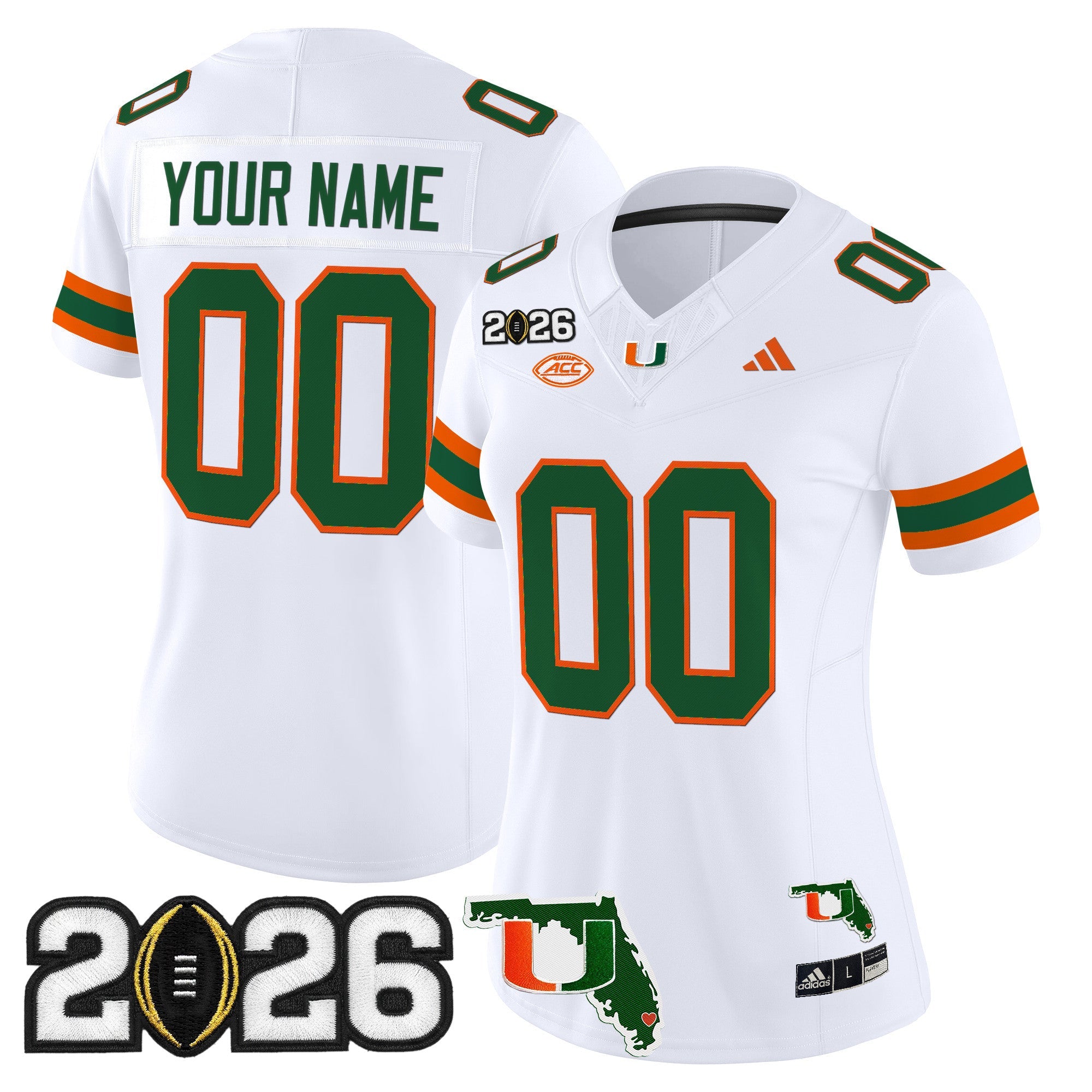 Miami Hurricanes 2026 CFP Final & Florida Patch Vapor Limited Custom Jersey - Stitched by Digigearus