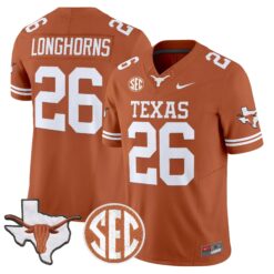 TEX 2026 State Map & SEC Patch Vapor Limited Jersey - Stitched by Digigearus