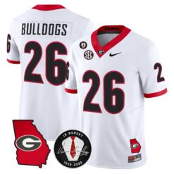 Georgia Bulldogs 2026 Georgia Map & Vince Dooley Patch Vapor Limited Jersey - Stitched by Digigearus