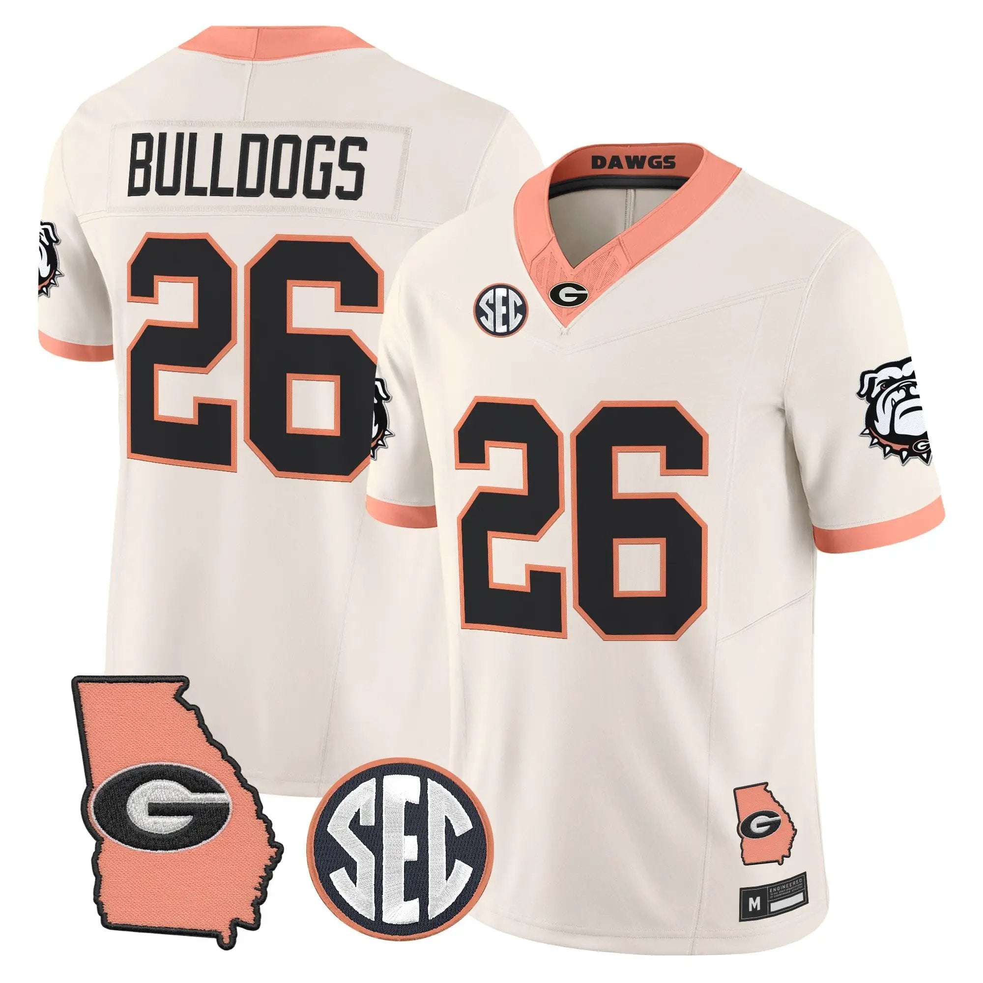 Georgia Bulldogs The Big Peach Vapor Limited Jersey - Stitched by Digigearus