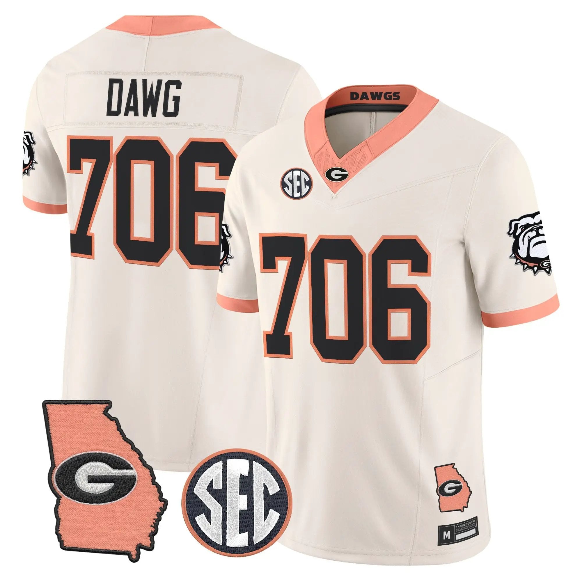 Georgia Bulldogs The Big Peach Vapor Limited Jersey - Stitched by Digigearus