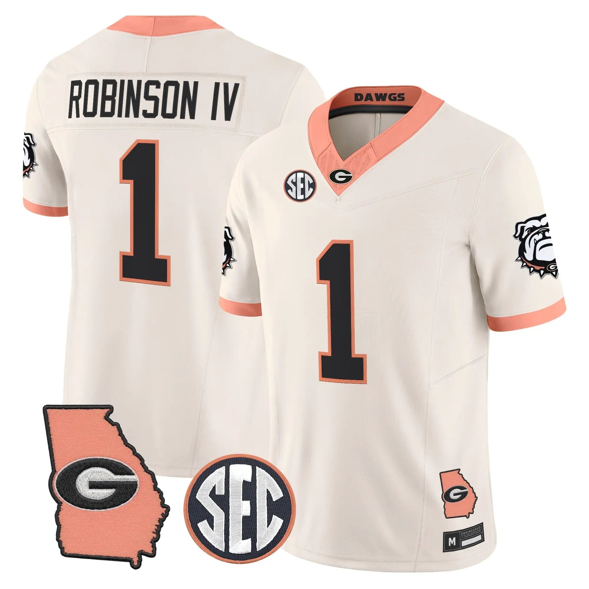 Georgia Bulldogs The Big Peach Vapor Limited Jersey - Stitched by Digigearus
