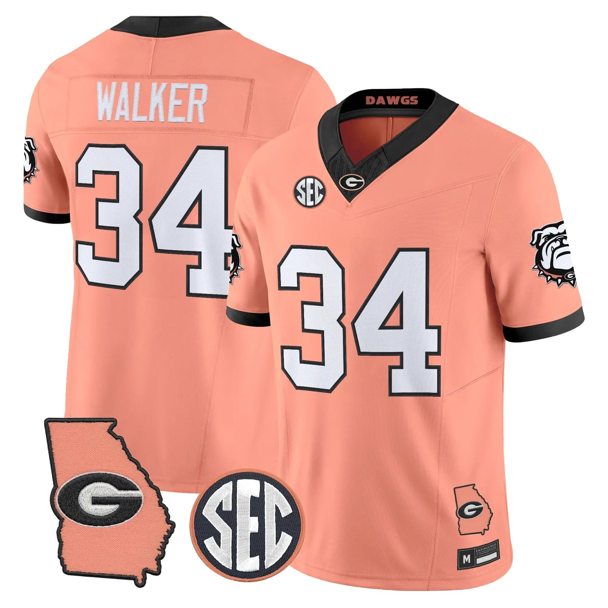 Georgia Bulldogs The Big Peach Vapor Limited Jersey - Stitched by Digigearus