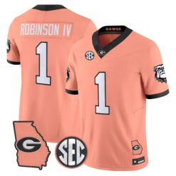Georgia Bulldogs The Big Peach Vapor Limited Jersey - Stitched by Digigearus