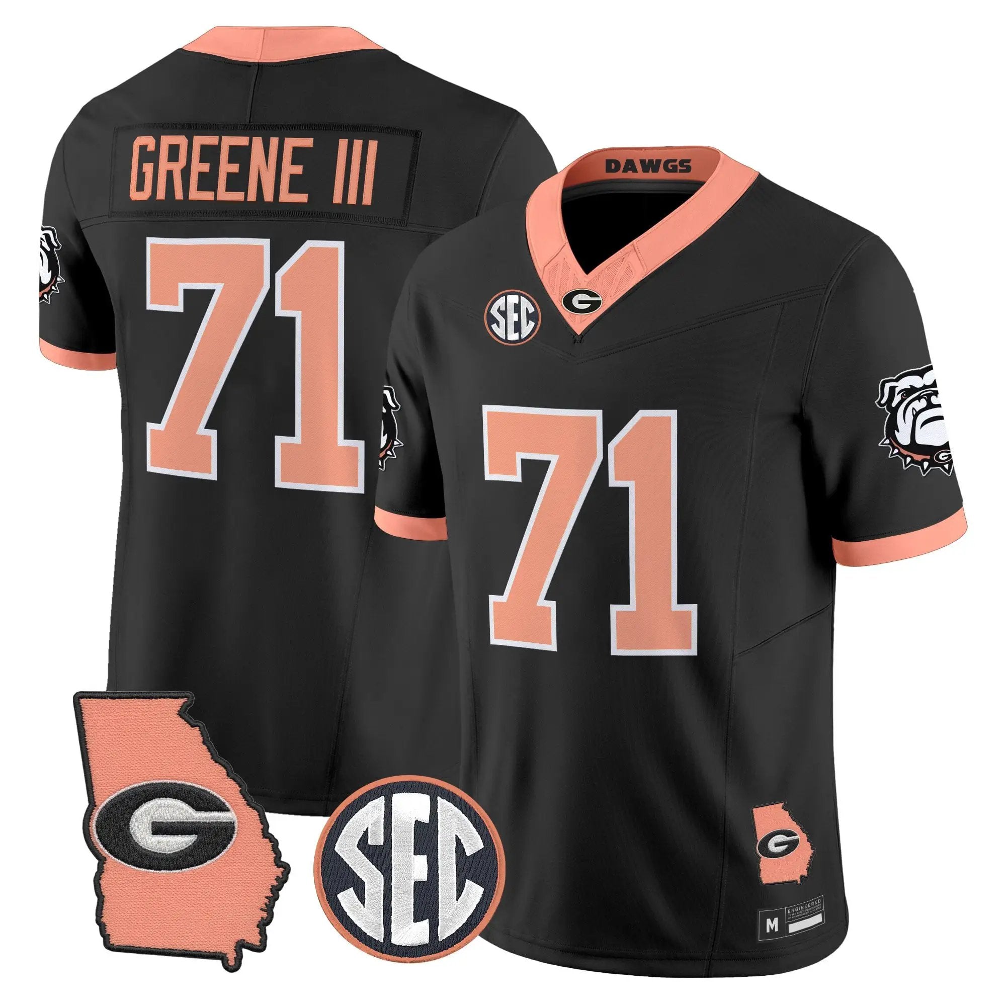 Georgia Bulldogs The Big Peach Vapor Limited Jersey - Stitched by Digigearus