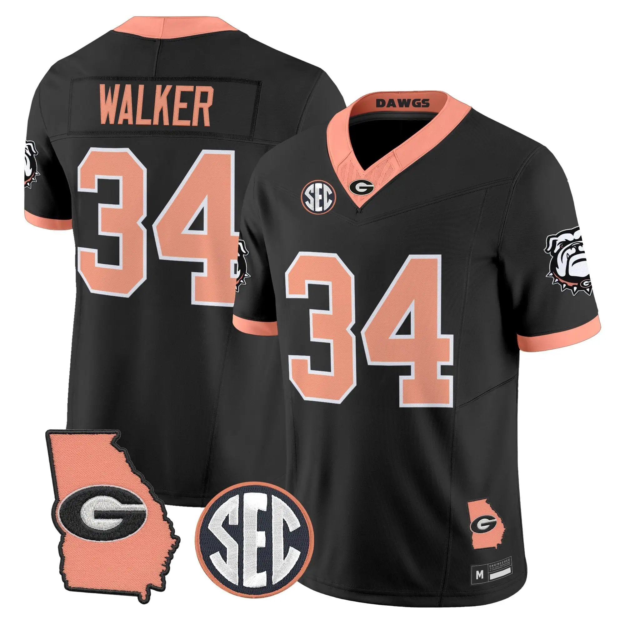 Georgia Bulldogs The Big Peach Vapor Limited Jersey - Stitched by Digigearus