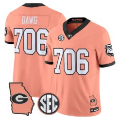 Georgia Bulldogs The Big Peach Vapor Limited Jersey - Stitched by Digigearus