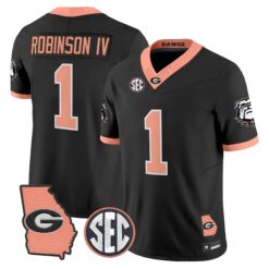 Georgia Bulldogs The Big Peach Vapor Limited Jersey - Stitched by Digigearus