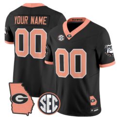 Georgia Bulldogs The Big Peach Vapor Limited Custom Jersey - Stitched by Digigearus