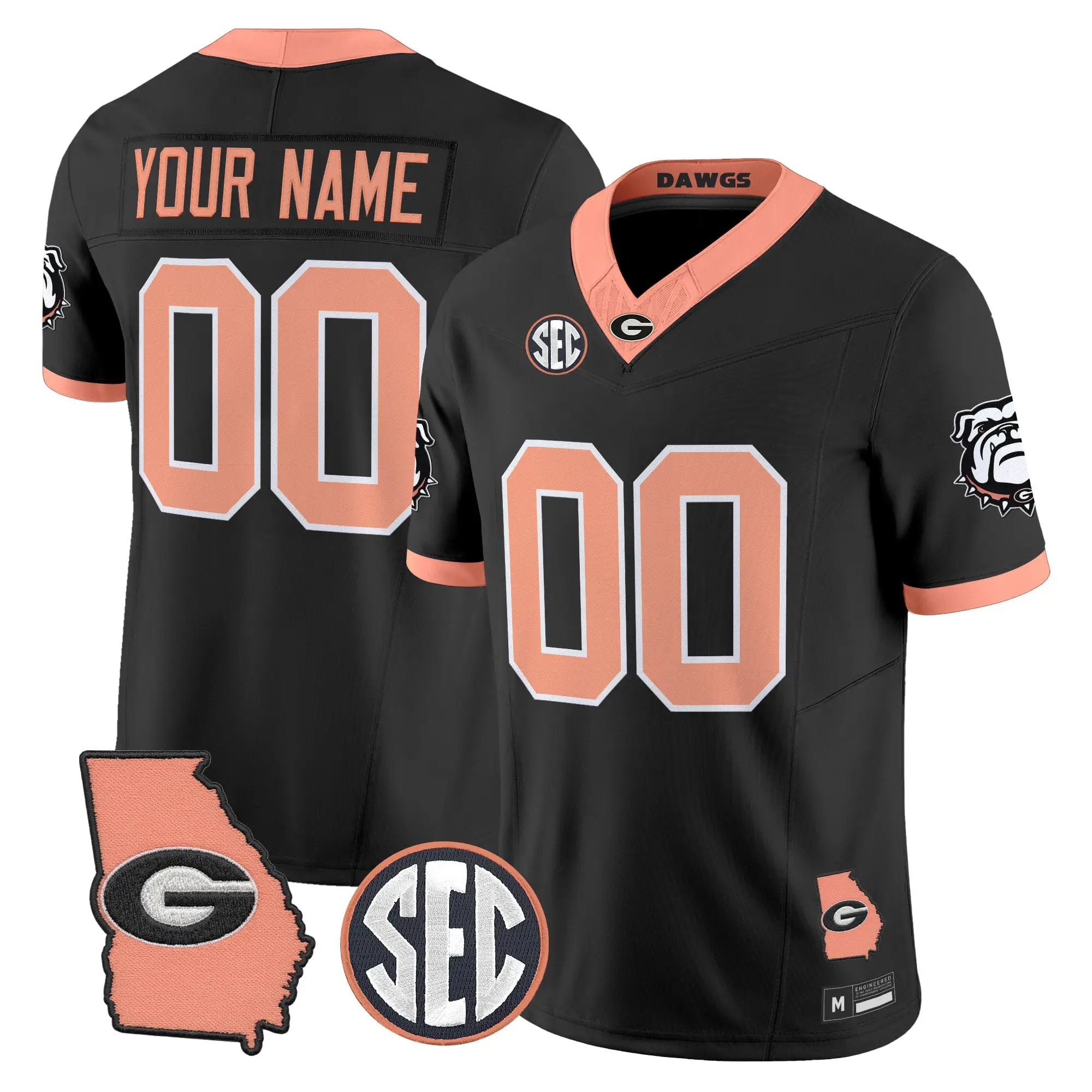 Georgia Bulldogs The Big Peach Vapor Limited Custom Jersey - Stitched by Digigearus