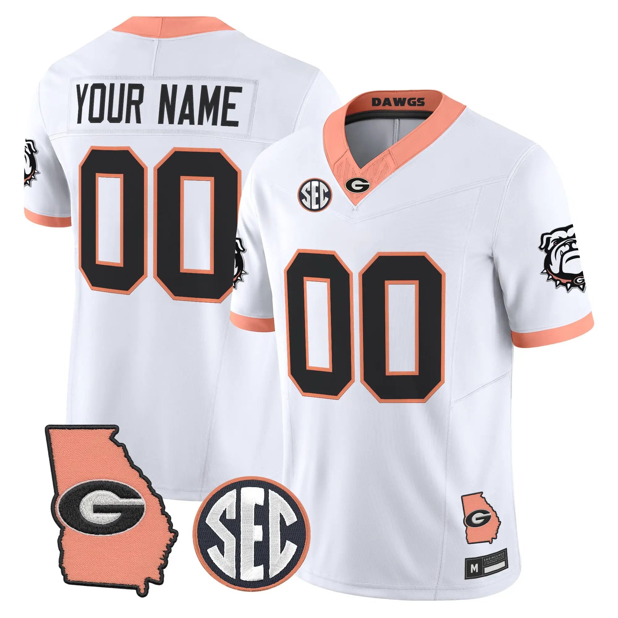 Georgia Bulldogs The Big Peach Vapor Limited Custom Jersey - Stitched by Digigearus