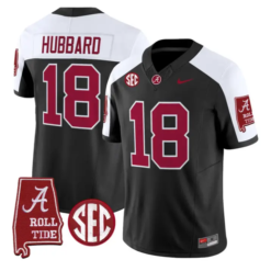 Bray Hubbard Jersey #18 Alabama Crimson 2026 SEC Patch Stitched by My Store NCAA Football Jerseys