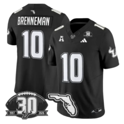 Brody Brenneman Jersey #10 South Florida Bulls 30th Patch Stitched by My Store NCAA Football Jerseys