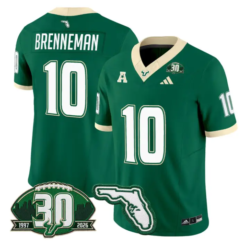Brody Brenneman Jersey #10 South Florida Bulls 30th Patch Stitched by My Store NCAA Football Jerseys