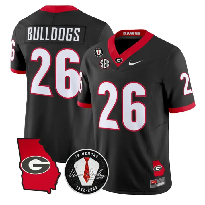 Bulldogs Jersey #26 Georgia Bulldogs 2026 Vince Dooley Stitched by My Store NCAA Football Jerseys