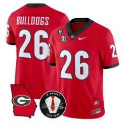 Bulldogs Jersey #26 Georgia Bulldogs 2026 Vince Dooley Stitched by My Store NCAA Football Jerseys