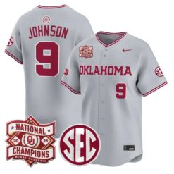 Camden Johnson Jersey #9 Oklahoma 2026 National Champions Patch Stitched by My Store