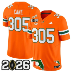 Cane Jersey #305 Miami Hurricanes 2026 CFP Final Patch Stitched by My Store NCAA Football Jerseys