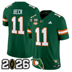 Carson Beck Jersey #11 Miami Hurricanes 2026 CFP Final Patch Stitched by My Store NCAA Football Jerseys