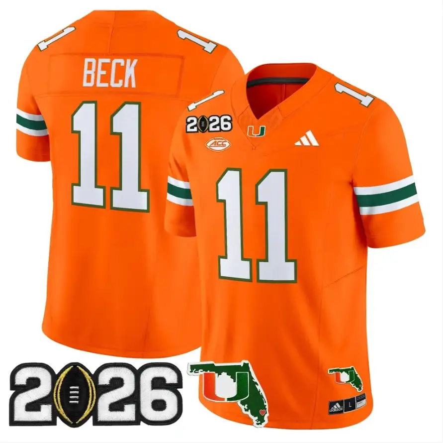 Carson Beck Jersey #11 Miami Hurricanes 2026 CFP Final Patch Stitched by My Store NCAA Football Jerseys