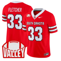 Carson Fletcher Jersey #33 South Dakota 2026 Vapor Limited Stitched by My Store NCAA Football Jerseys