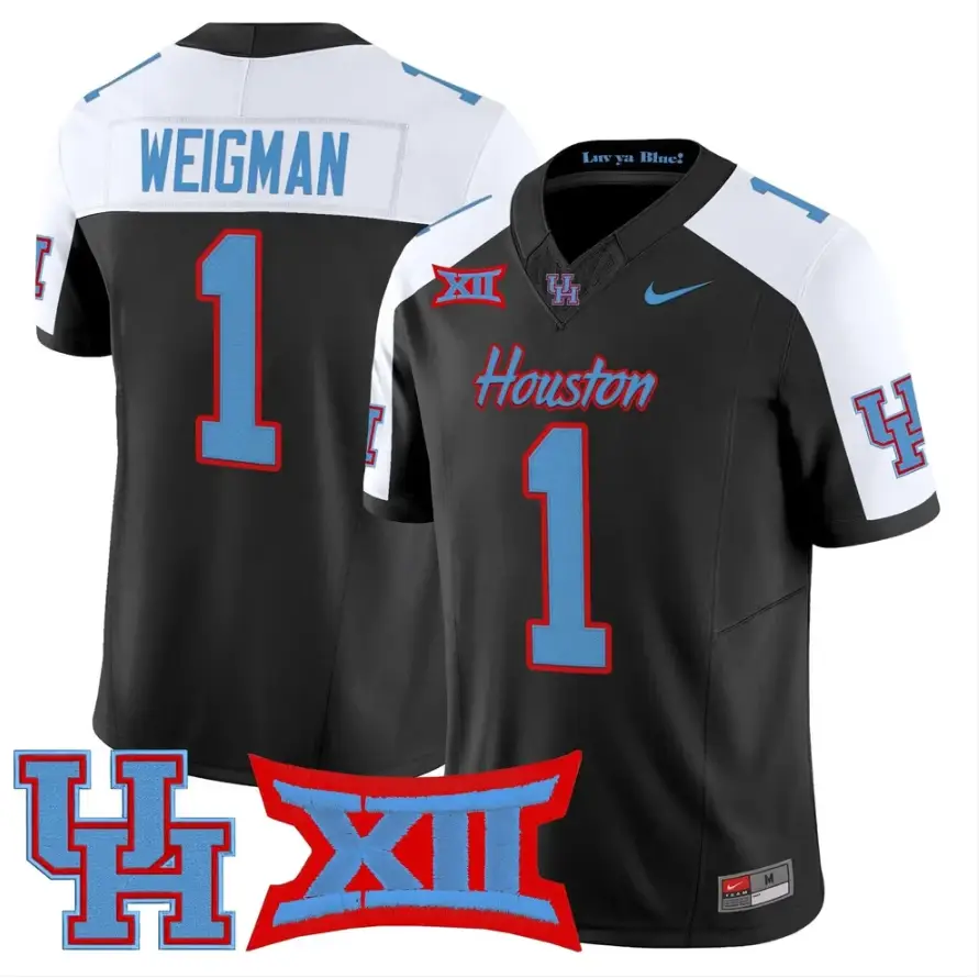 Conner Weigman Jersey #1 Houston Cougars 2026 Vapor Limited Stitched by My Store NCAA Football Jerseys