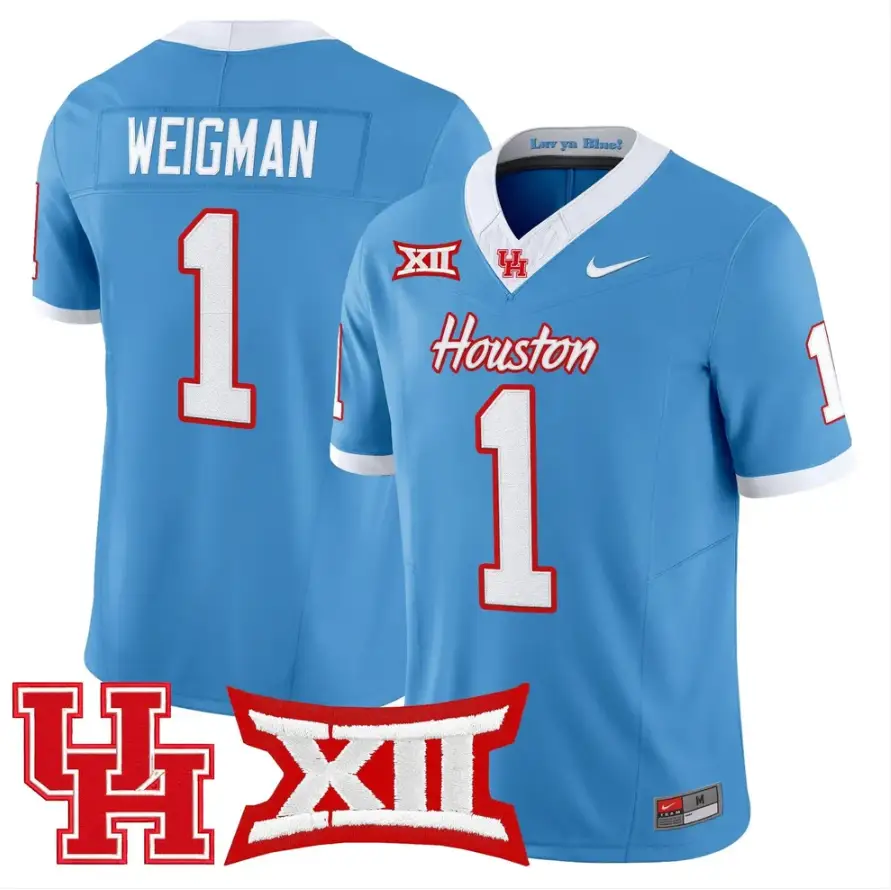Conner Weigman Jersey #1 Houston Cougars 2026 Vapor Limited Stitched by My Store NCAA Football Jerseys