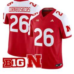 Cornhuskers Jersey #26 Nebraska Cornhuskers 2026 Vapor Limited Stitched by My Store NCAA Football Jerseys
