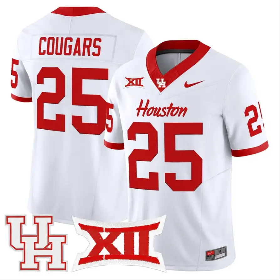 Cougars Jersey #25 Houston Cougars 2026 Vapor Limited Stitched by My Store NCAA Football Jerseys