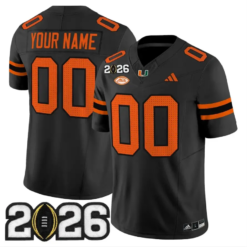 Custom Miami Hurricanes Jersey 2026 CFP Final Patch Stitched by My Store NCAA Football Jerseys