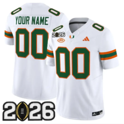 Custom Miami Hurricanes Jersey 2026 CFP Final Patch Stitched by My Store NCAA Football Jerseys