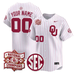 Custom Oklahoma Sooners Jersey 2026 National Champions Patch Stitched by My Store