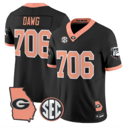 Dawg Jersey #706 Georgia Bulldogs 2026 The Big Peach Stitched by My Store NCAA Football Jerseys