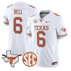 Dia Bell Jersey #6 Texas Longhorns 2026 SEC Patch Stitched by My Store NCAA Football Jerseys