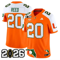 Ed Reed Jersey #20 Miami Hurricanes 2026 CFP Final Patch Stitched by My Store NCAA Football Jerseys