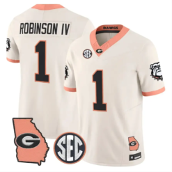 Ellis Robinson IV Jersey #1 Georgia Bulldogs 2026 The Big Peach Stitched by My Store NCAA Football Jerseys
