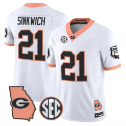 Frank Sinkwich Jersey #21 Georgia Bulldogs 2026 The Big Peach Stitched by My Store NCAA Football Jerseys