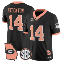 Gunner Stockton Jersey #14 Georgia Bulldogs 2026 The Big Peach Stitched by My Store NCAA Football Jerseys