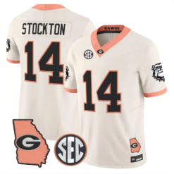 Gunner Stockton Jersey #14 Georgia Bulldogs 2026 The Big Peach Stitched by My Store NCAA Football Jerseys