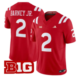 Jacory Barney Jr Jersey #2 Nebraska Cornhuskers 2026 Vapor Stitched by My Store NCAA Football Jerseys