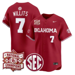 Jaxon Willits Jersey #7 Oklahoma 2026 National Champions Patch Stitched by My Store