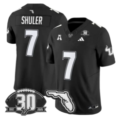 Jhalyn Shuler Jersey #7 South Florida Bulls 30th Patch Limited Stitched by My Store NCAA Football Jerseys