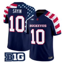 Julian Sayin Jersey #10 Ohio State America 250 Edition Vapor Limited Stitched by My Store NCAA Football Jerseys