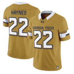 Justice Haynes Jersey #22 Georgia Tech Yellow Jackets 2026 Limited Stitched by My Store NCAA Football Jerseys