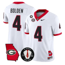 KJ Bolden Jersey #4 Georgia Bulldogs 2026 Vince Dooley Patch Stitched by My Store NCAA Football Jerseys